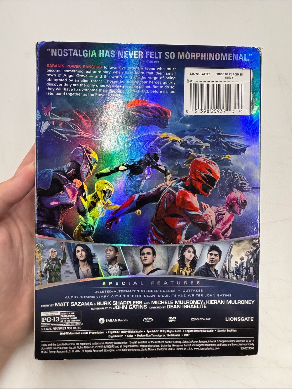 Saban's Power Rangers (DVD, 2017) Disc Tested Working - Picture 2 of 3